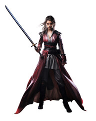 PNG Warrior woman sword fantasy fashion.