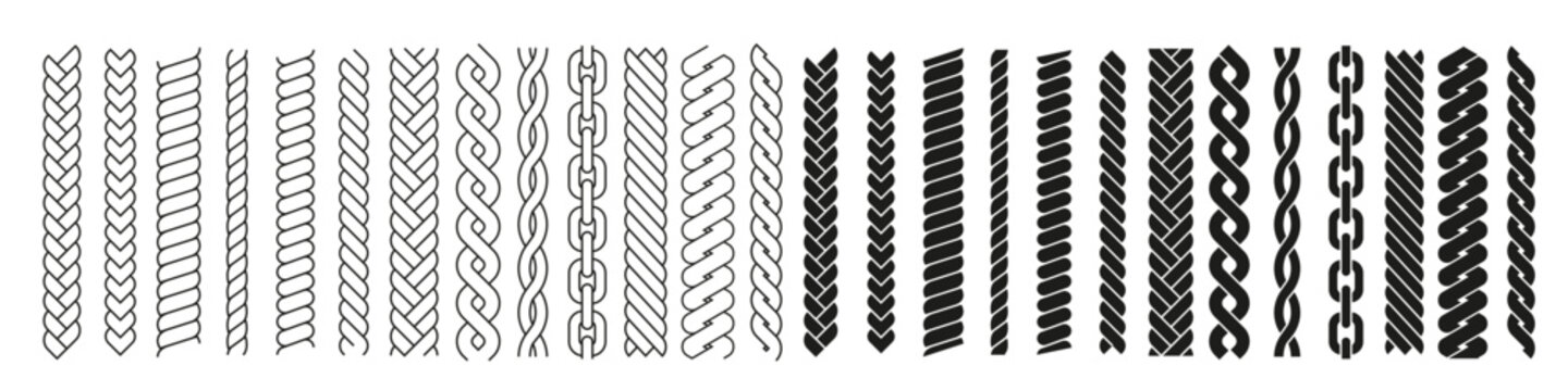 Rope brushes set. Knit patterns. Rope collections.