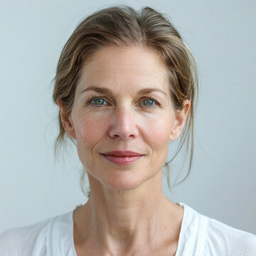 40-45 year old Beauty Indian women spa skin healthy on 100% isolate white background.