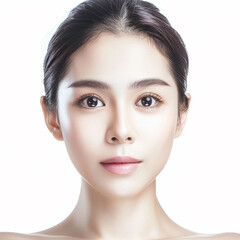 Obraz premium Beauty Asian women spa skin healthy on 100% isolate white background.