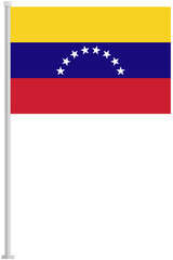 Venezuela national flag pole flat icon isolated on white background.