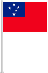 Samoa national flag pole icon isolated on white background.