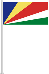 Seychelles national flag pole icon isolated on white background.