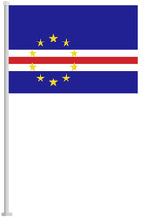 Cape Verde national flag pole icon isolated on white background.