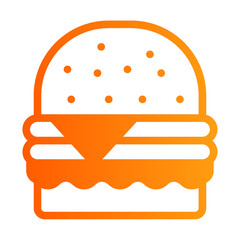 Burger glyph gradient icon vector for mobile app, website, logo and presentation design.