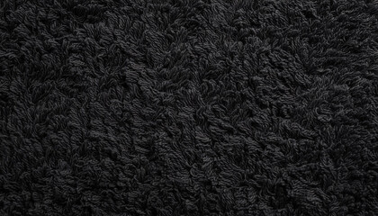 Black fluffy shaggy carpet texture