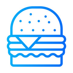 Burger line gradient icon vector for mobile app, website, logo and presentation design.