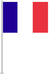 France national flag pole icon isolated on white background.