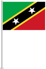 Saint Kitts and Nevis national flag pole icon isolated on white background.