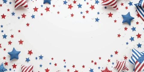 Obraz premium Simple white backdrop with Patriot Day elements.