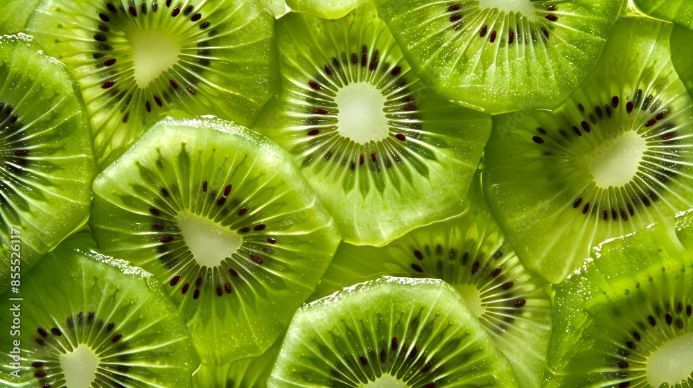 Canvas Prints close up of green kiwi fruit slices.