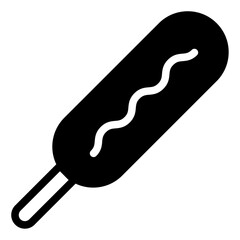 Corndog glyph icon vector for mobile app, website, logo and presentation design.