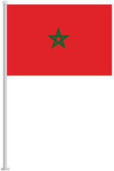 Morocco national flag pole icon isolated on white background.