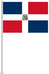 Dominican Republic national flag pole icon isolated on white background.