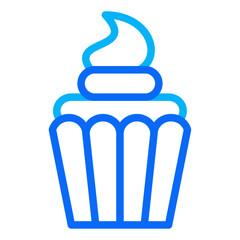 Cupcake line duotone icon vector for mobile app, website, logo and presentation design.