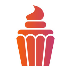 Cupcake gradient icon vector for mobile app, website, logo and presentation design.