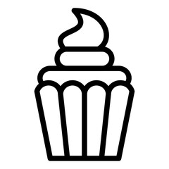Cupcake outline icon vector for mobile app, website, logo and presentation design.