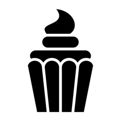 Cupcake solid icon vector for mobile app, website, logo and presentation design.