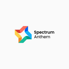 Vector Logo Illustration Spectrum Gradient Colorful Style