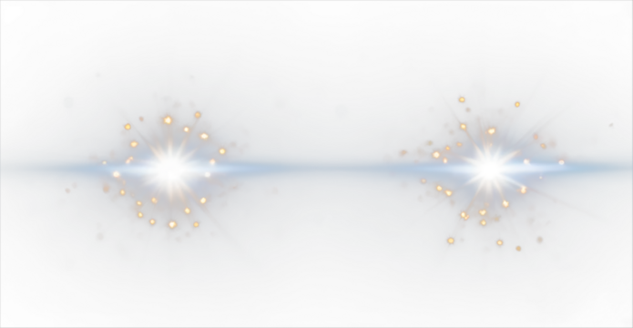  Two bright sparkling lights like stars or Sunburst or Overlay, flare light transition, effects sunlight, lens flare, light leaks isolated on white background