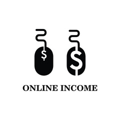 online income abstract flat icon design logo