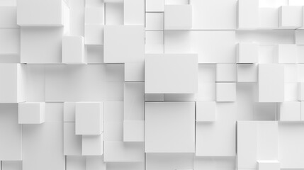 White color technology concept geometric square background. square 3d Modern Abstract white background design. Minimal geometric white light background abstract design.