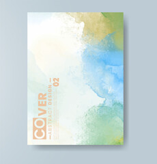 Cards with watercolor background. Design for your cover, date, postcard, banner, logo.