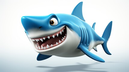 A cartoon shark with a big smile on its face