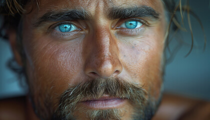 35-Year-Old Male Actor with Blue Eyes, Frontal Composition