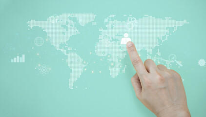 Global Human resources manager, business working and people research, finding teamwork.