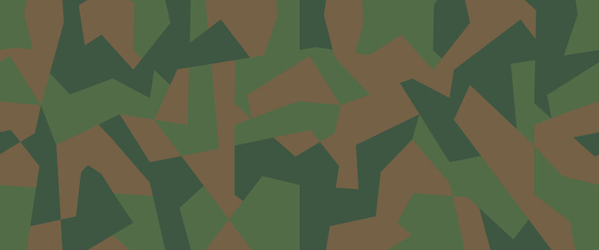 Vector camouflage seamless pattern. Khaki design style for t-shirt. Military texture, camo clothing while hunting illustration