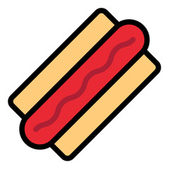 Hotdog flat icon vector for mobile app, website, logo and presentation design.