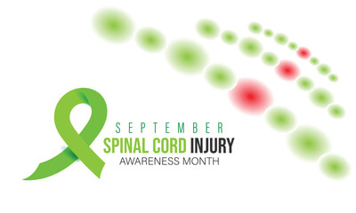 Spinal cord injury awareness month. background, banner, card, poster, template. Vector illustration.