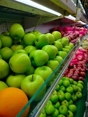 Batam, Indonesia - August 6, 2024 :Fruit and food supermarket. Photos of various fruits and foods in fruit supermarkets. Healthy and fresh fruit.