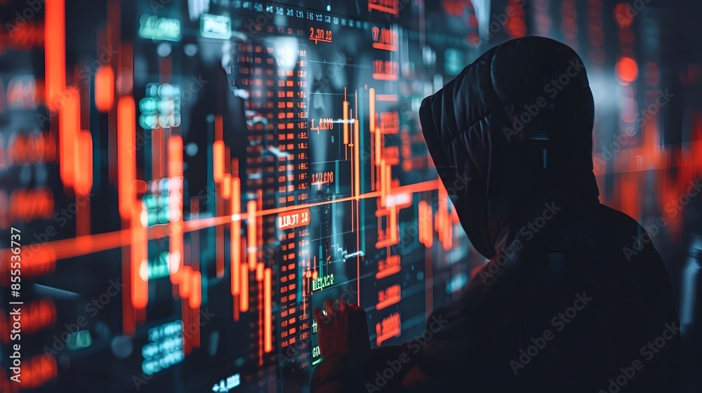 Poster hacker infiltrating financial system with manipulated prices and transactions