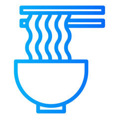 Noodle line gradient icon vector for mobile app, website, logo and presentation design.