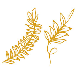 Golden maple leaves - laurel wreath