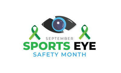 Obraz premium Sports eye safety month. background, banner, card, poster, template. Vector illustration.