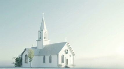 church isolated on white 