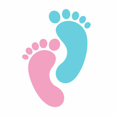 colorfull baby foot vector.