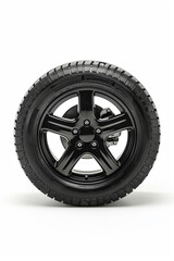 Obraz premium Car tire displayed isolated on a white background