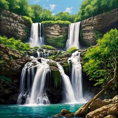 waterfall in kanchanaburi country