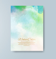 Cards with watercolor background. Design for your cover, date, postcard, banner, logo.