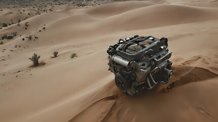 a four wheel vehicle driving through the desert