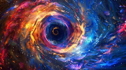 Obraz premium Galactic vortex phenomena creating a captivating cosmic display.