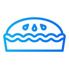 Fototapeta premium Pie line gradient icon vector for mobile app, website, logo and presentation design.