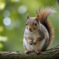 Obraz premium a squirrel that is sitting on a tree branch