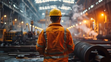 Worker Monitoring Steel Beam Production in an Industrial Plant Focused on Manufacturing and Innovation