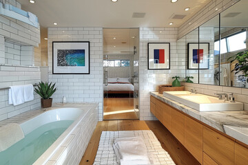 Elegant Bathroom with Built-in Storage