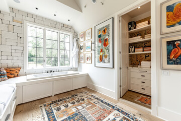 Elegant Bathroom with Built-in Storage